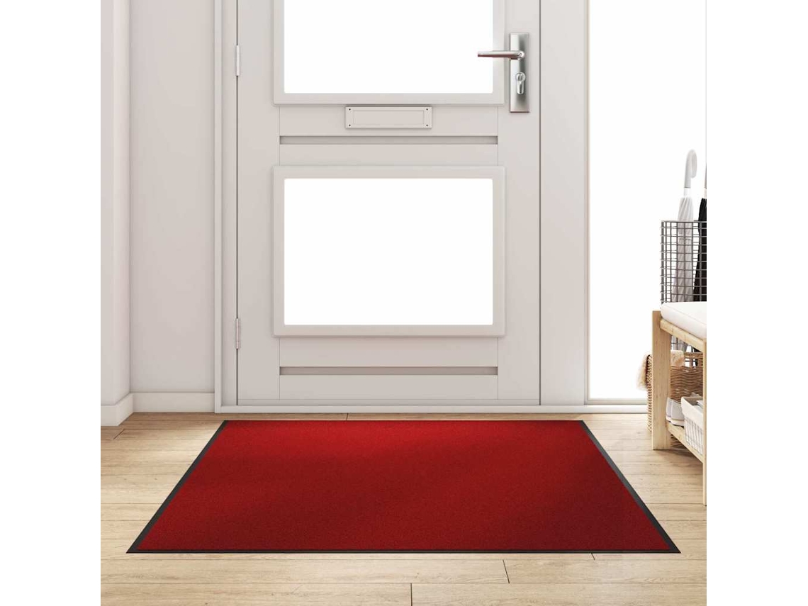 Vidaxl Tapete De Entrada Vermelho E Preto 120 X 180 Cm 100% Poliamida