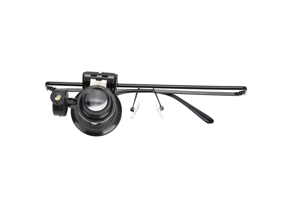 Lupa De Cabeça Com Luz Led, Lupa De Joalheiro Com Iluminação 20x Para Trabalhos De Precisão Sem As Mãos, Design Iluminado Para Inspeção De Joias E Rep