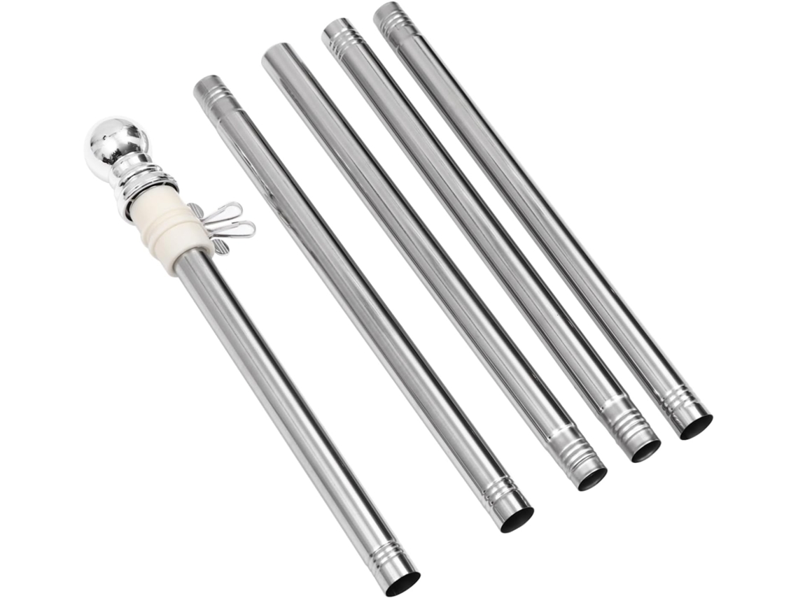 Kit De Mastro Giratório Para Bandeira, Mastro De Aço Inoxidável, 1,83 M , Fácil Montagem. Gokoco (6 Pés)