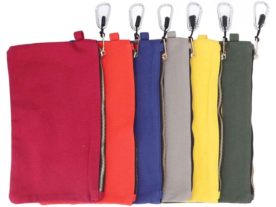 Conjunto De Bolsas Para Ferramentas Com Zíper, Bolsa De Lona Resistente, Organizador Multiuso Com Mosquetão Para