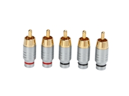 Conjunto de 5 Conectores Rca Universais para Soldagem em Metal, Cabos Áudio e Vídeo, Alto falante. AQUAFORGE