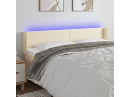 Led Headboard, Led Headboards Vidaxl Creme Couro Artificial (203 X 16 X 78/88 Cm)