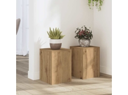 Vidaxl Suportes P/ Plantas 2 Pcs 25x25x35 Cm Derivados De Madeira