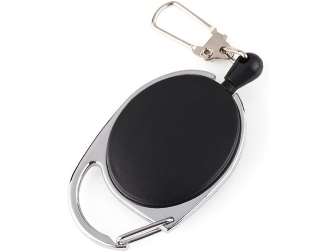 Conjunto De 2 Chaveiros Retráteis, Cordão Extensível Em Liga De Zinco E Abs, Clipe De Cinto Resistente E Mosquetão, Para
