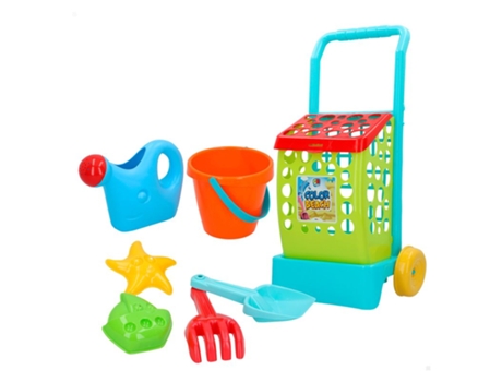 Carrito De Compra Verde Con 7 Accesorios Para Jugar En La Playa 40655 Colorbabyp23