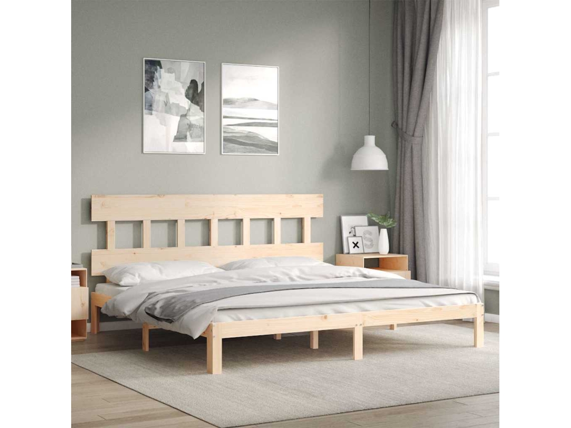 Vidaxl Cama Sem Colchão 200x200 Cm Madeira De Pinho Maciça