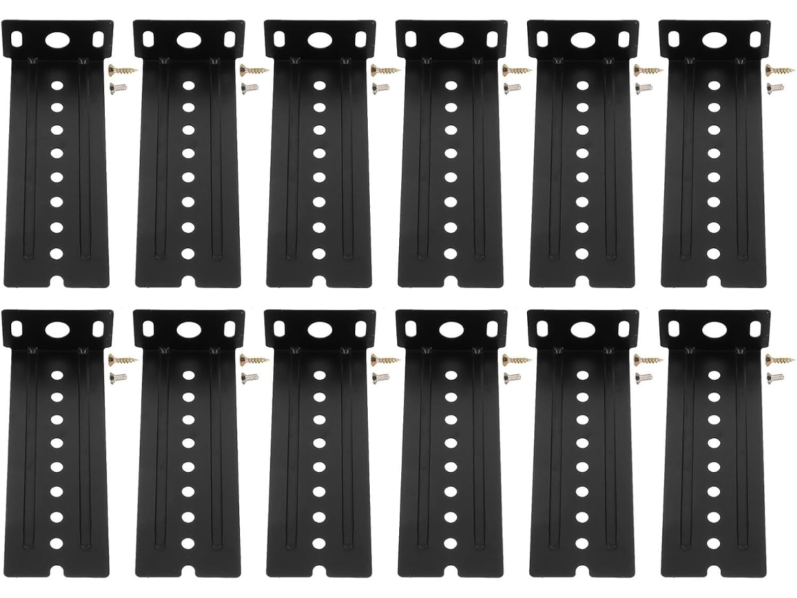 Nuobesty Conjunto De 12-suportes Deslizantes Para Bandeja Teclado Sob A Mesa, Em Aço Inoxidável, Preto