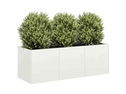 Vidaxl Vaso Floreira 120x40x40 Cm Aço Laminado A Frio Branco