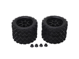 Pneus De Caminhão Rc 4pcs Aro Preto 14 Buracos 1/10 Off Road Para Axial E Outras Marcas