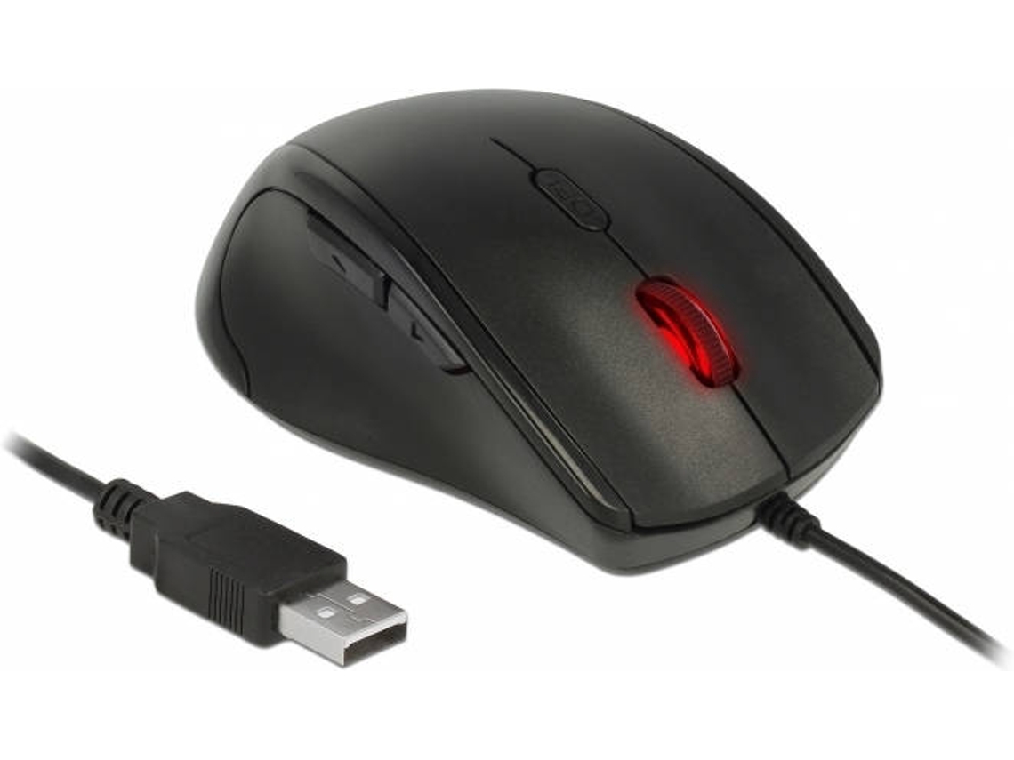 Rato DELOCK 12548 (USB - Casual - 2400 dpi - Preto)