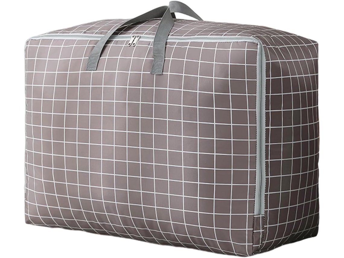 Saco Organizador Grande Preto De 105 Litros Para Roupas E Roupa De Cama, Para Usar Embaixo Da Cama, Com Zíperes