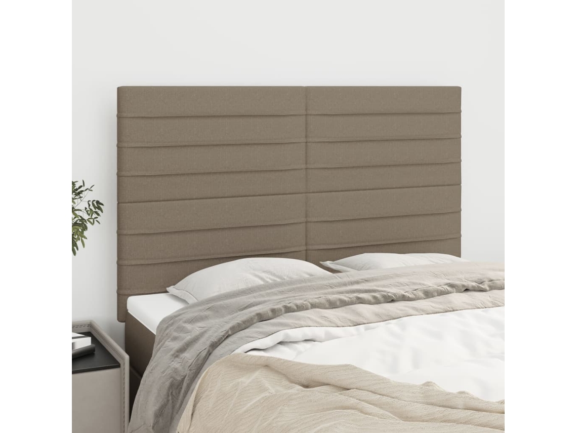 Vidaxl Cabeceira Taupe 144x5x118/128 Cm Tecido