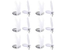 12 Tiaras De Penas Brancas Com Miçangas, Acessórios Luminosos