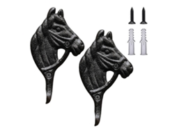 Ganchos de Cavalo em Ferro Retro, Preto e Castanho, 2 Peças LAXISCREED