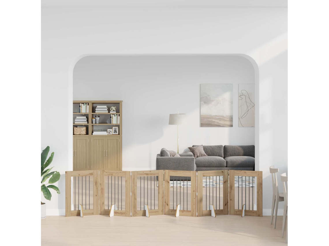 Vidaxl Portão Dobrável Com Suportes 6 Unid. 362 Cm