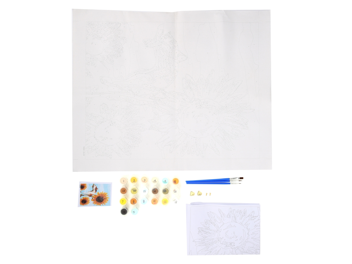 Kit De Pintura Por Números Girasol Diy 40x50cm Sin Marco Para Decoración De Hogar, Oficina, Restaurante Y Hotel