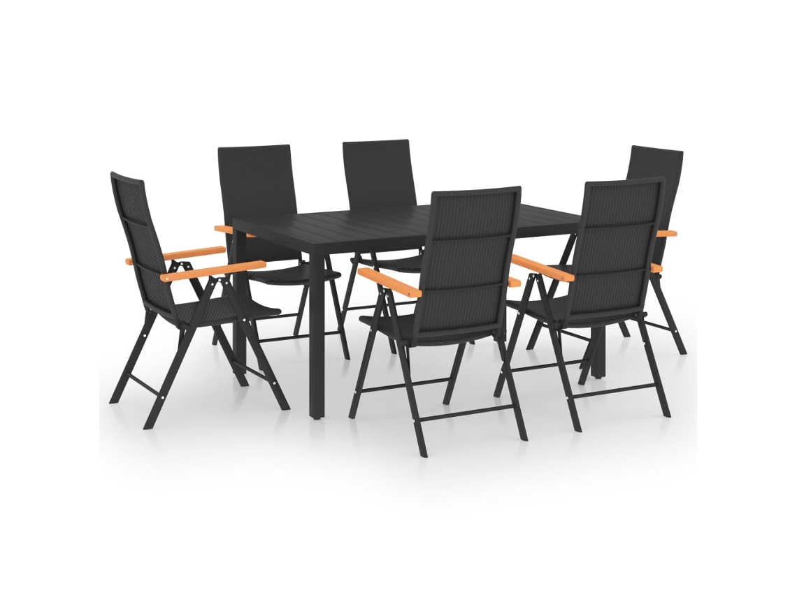 Dining Set, Dining Sets Vidaxl Preto Rattan / Vime (n/a)