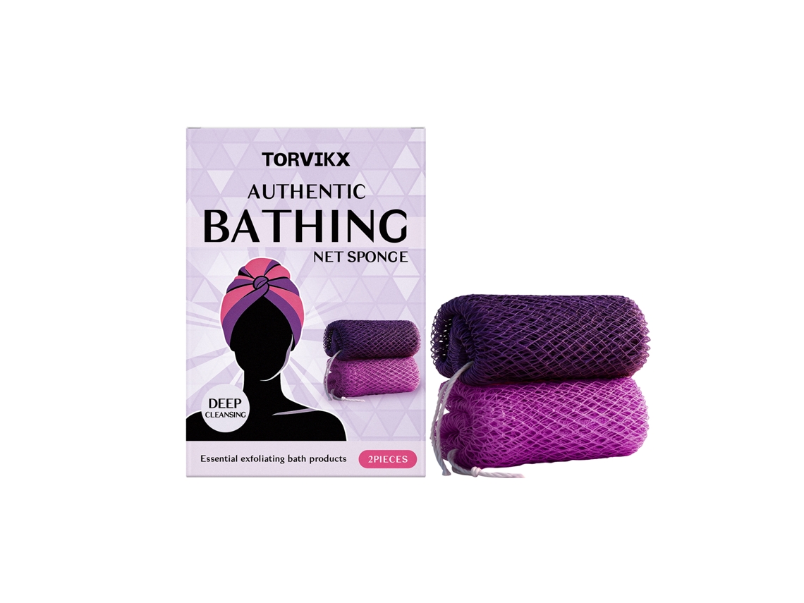 Toalha Exfoliante Banho Malha Roxa