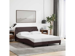 Vidaxl Estrutura De Cama Dover 120x200 Cm Tecido Castanho-escuro