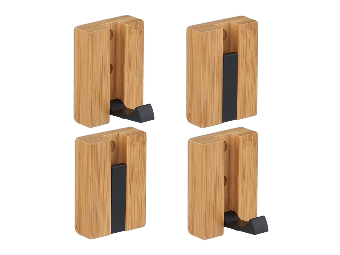 Conjunto De Ganchos De Parede Dobráveis De Bambu, Design Compacto