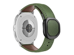 Pulseira De Couro Genuíno Com Fecho Magnético Dobrável Para Samsung Galaxy Watch8 / Watch8 Classic