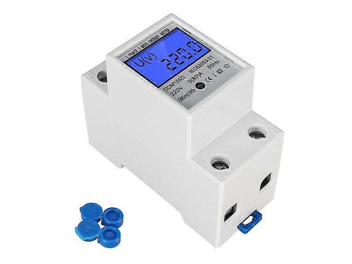 Contador Digital de Energia Din 80a 220v com LCD Retroiluminado, Interface S0, Não Calibrado para Medição Intermediária S/MARCA