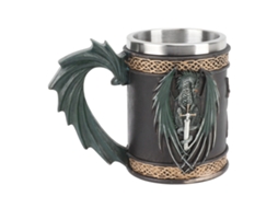 Caneca de Aço Inoxidável Estilo Retro Dragão Pirata Grande Capacidade para Cerveja Café | S/MARCA