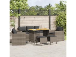 Vidaxl 6 Pcs Conjunto Sofás De Jardim Com Almofadões Vime Cinzento