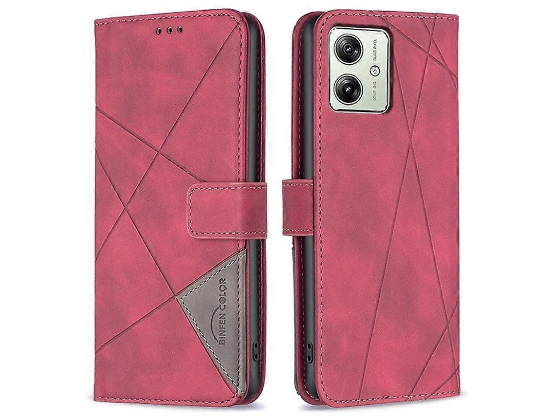Capa compatível com Motorola Moto G54 5g, com suporte em couro estampado, modelo Binfen, cor Bf05 Slowmoose