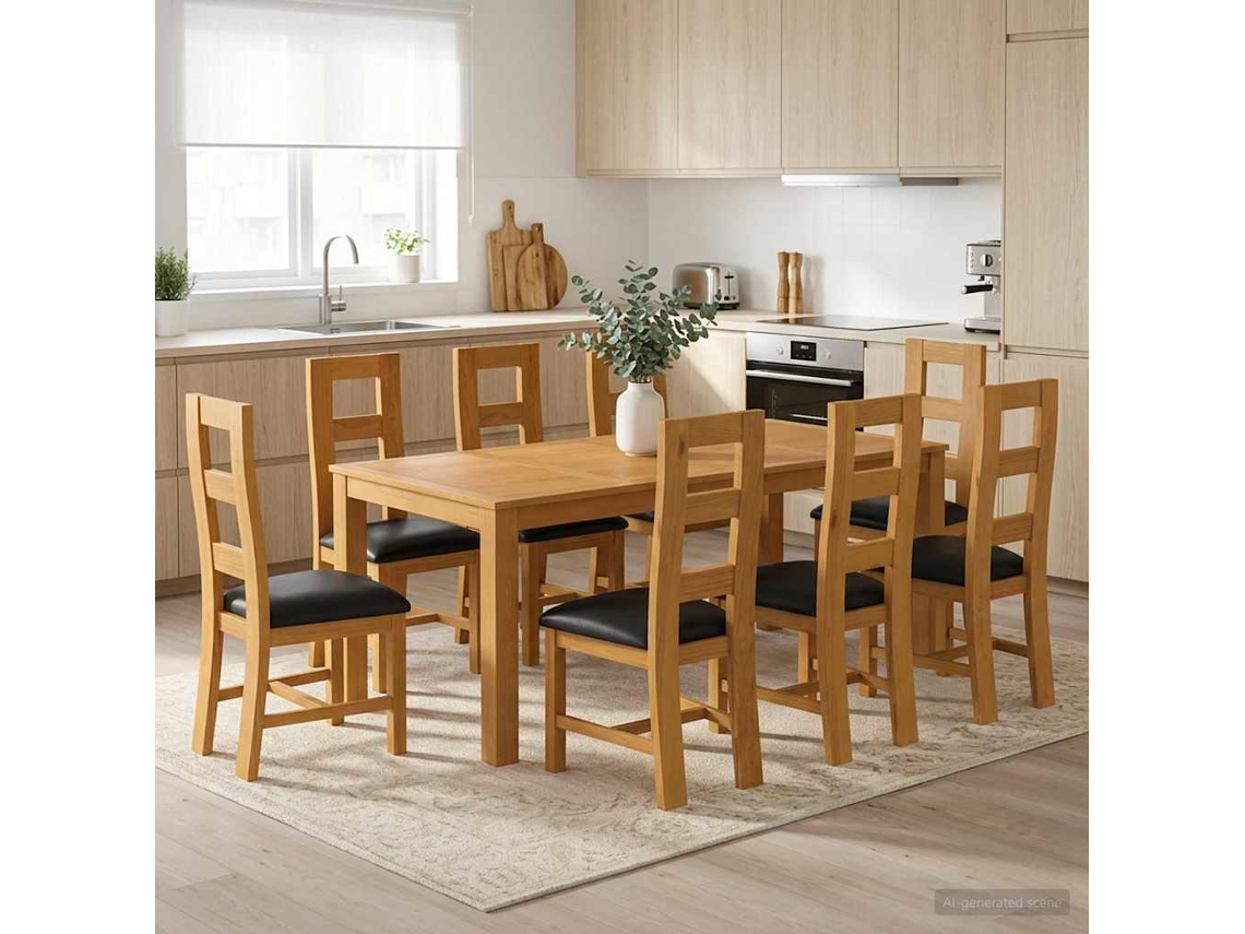 Vidaxl Conjunto De Sala De Jantar 9 Unid. Preto