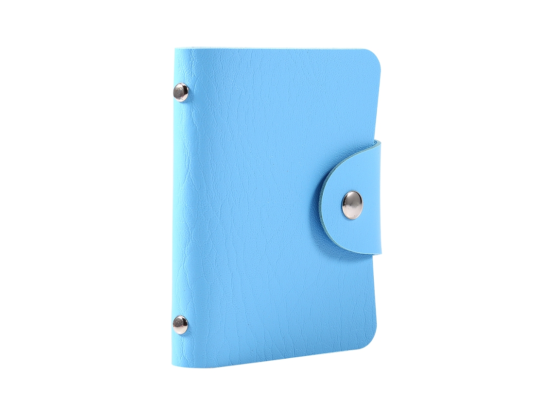 Porta cartões Couro Pu Azul 24 Cartões