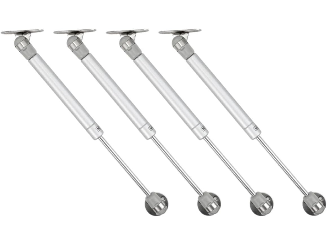 Dobradiças Hidráulicas A Gás Com Fácil Instalação Para Armários, Conjunto Com 4 Unidades, Em Ferro Prateado