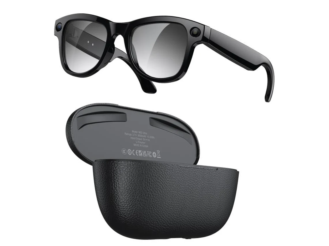Óculos Inteligentes M02 com Câmera 8MP, Lentes Fotocromáticas e Estojo XIAOMOYU