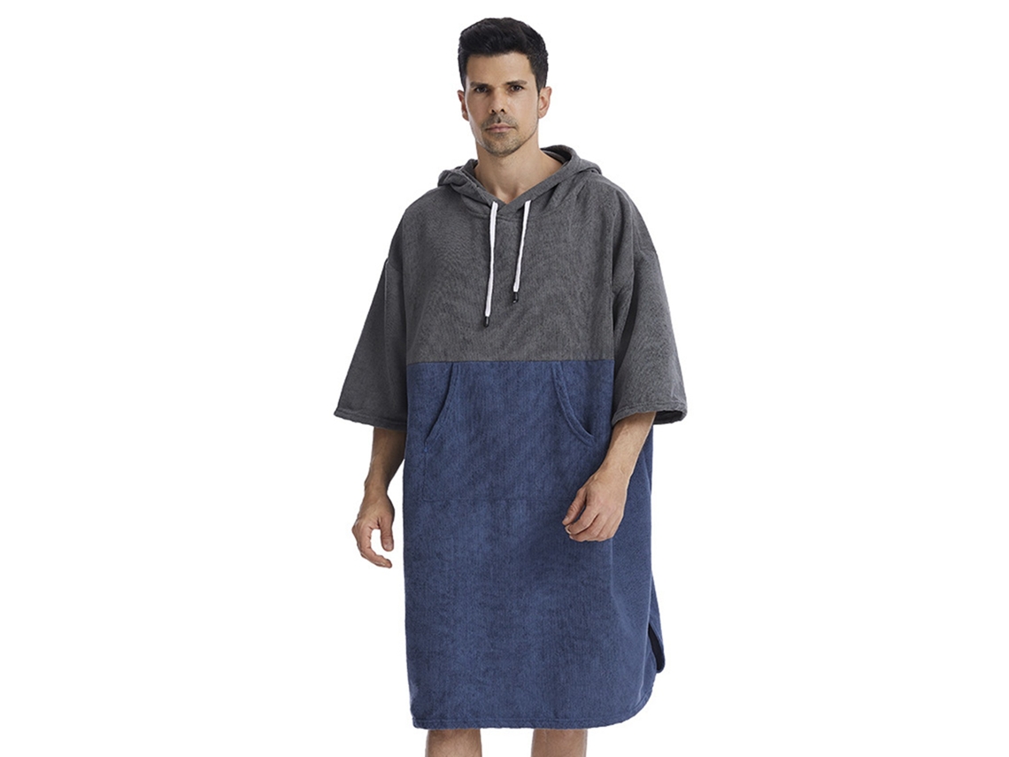 Toalha De Banho De Secagem Rápida Robe De Mudança Capuz Microfibra Para Surf Natação Praia Unissex