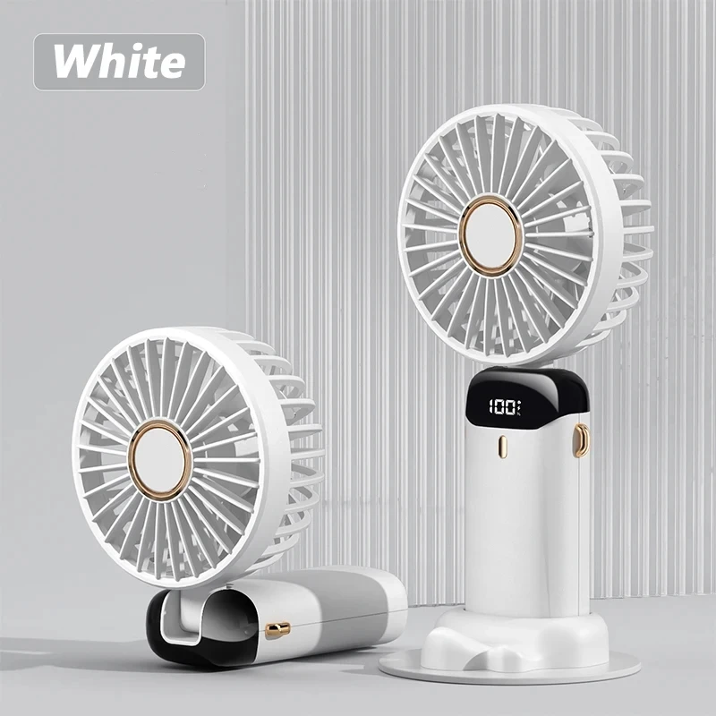 Mini Ventilador Dobrável MDUG para mesa, recarregável, com display LED
