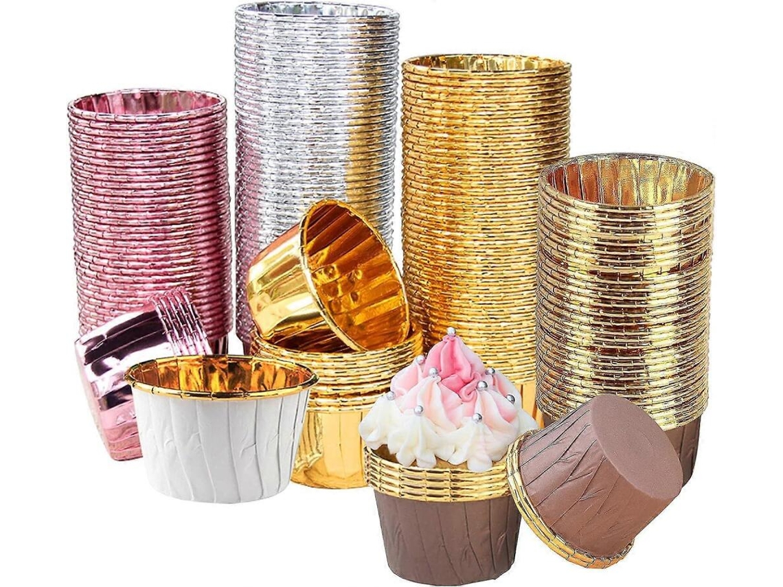 Conjunto De 200 Forminhas De Papel Manteiga Para Muffins E Cupcakes, Para Assar E Apresentar Sobremesas Em Festas E Eventos