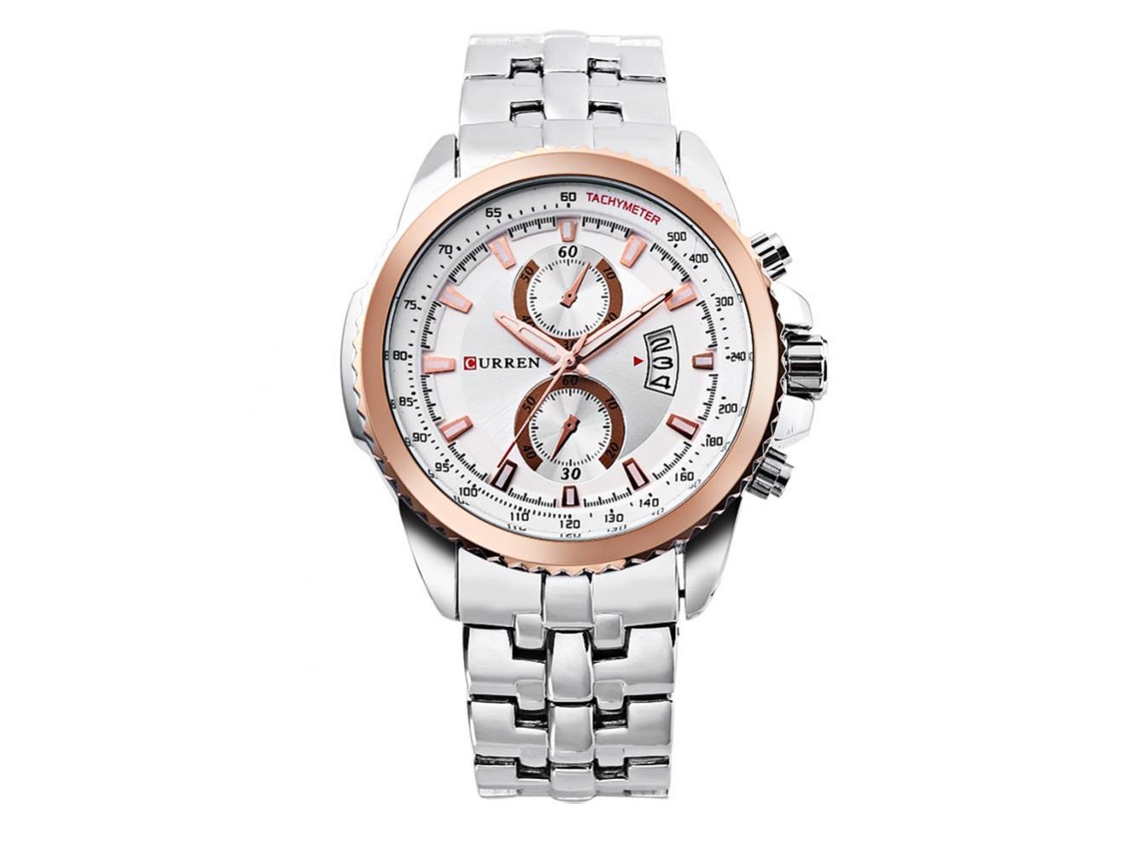 Relógio de pulso masculino Hannah Martin, modelo Quartz (branco)