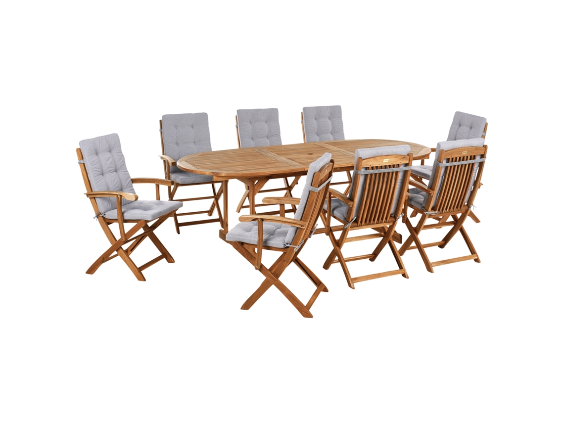Conjunto Relax Beliani Maui Premium De Madeira De Acácia Madeira Clara 220x100x74