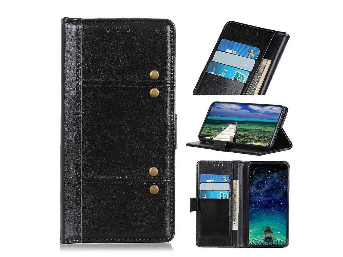 Capa De Couro Com Textura De Ervilha Crazy Horse, Formato Flip Horizontal, Para Oppo F19 / A74 4g, Com Suporte, Compartimentos Para Cartões E Carteira