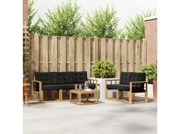 Vidaxl Conjunto De Sofás Para Exterior 6 Unid. Branco E Preto