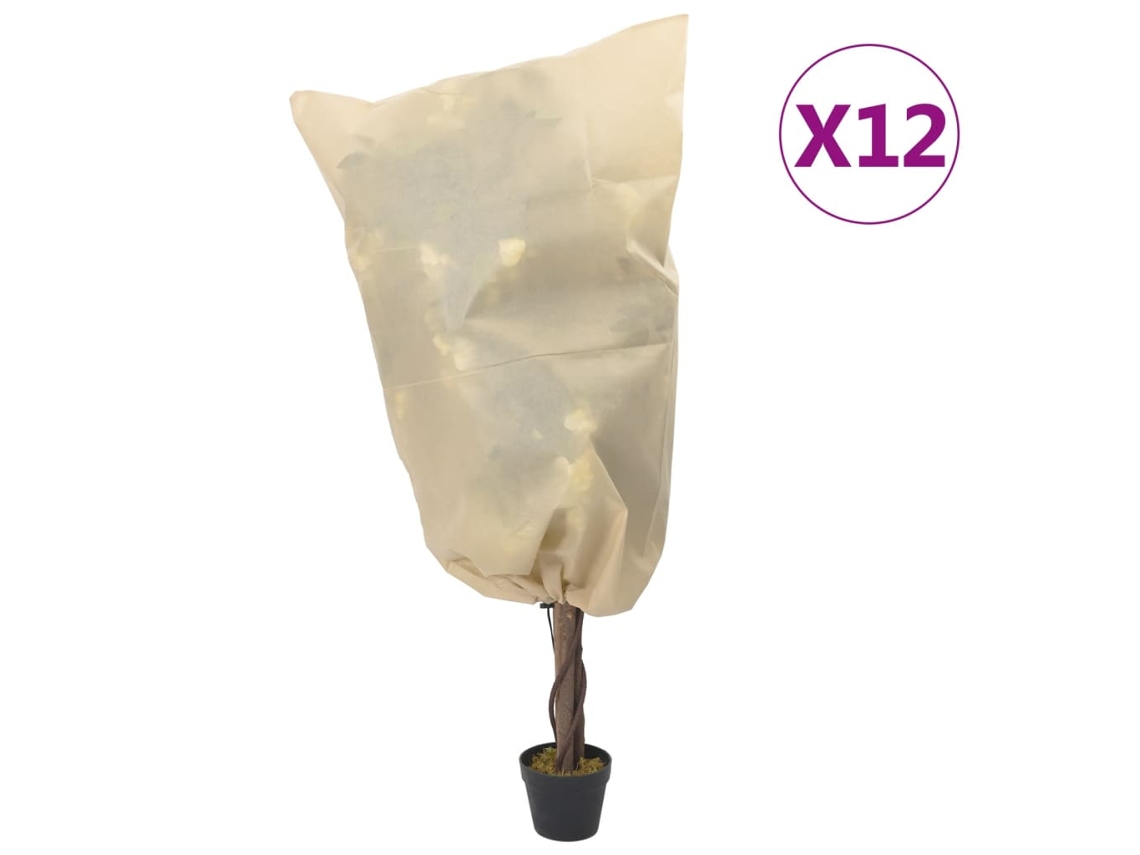 Vidaxl Coberturas Para Plantas Com Cordão 12 Pcs 70 G/m² 0,8x0,8 M