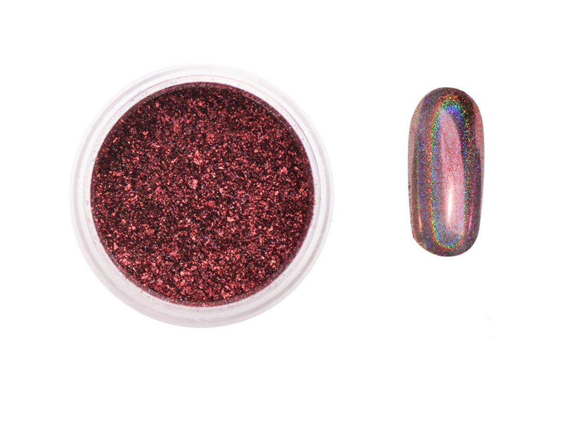 Polvo De Espejo Brillante Para Uñas Diy Decoración De Uñas Polvo Glitter Rojo 003