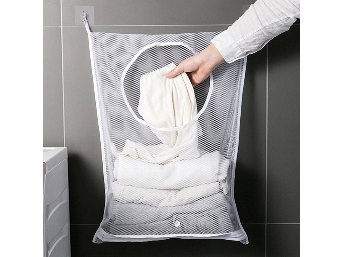 Saco de Lavanderia Pieces Grande Capacidade, Cesto de Roupa Suja, Saco Organizador para Pendurar em Armário, Ideal para Banheiro BRILVIBERA