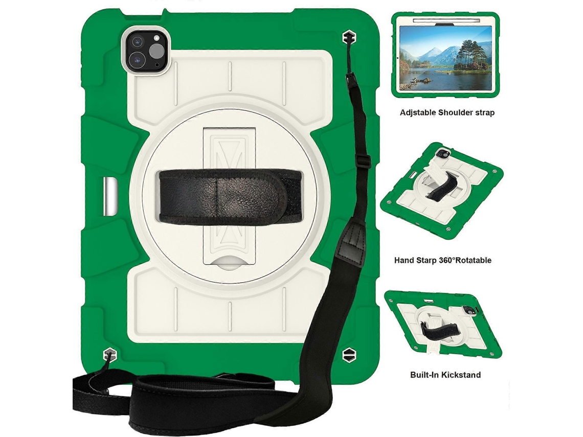 Capa de silicone híbrida à prova de choque Webake para tablet com alça de ombro