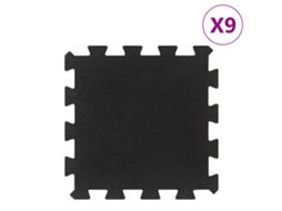Vidaxl Ladrilhos De Borracha 9 Pcs 16 Mm 30x30 Cm Preto