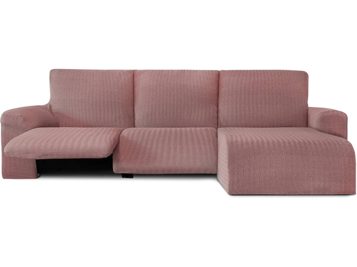 Capa de Chaise Longue Relax Direita EYSA Premium Jaz Tecido Multielástico (360 x 120 x 120 cm - Poliéster e Algodão - Rosa)