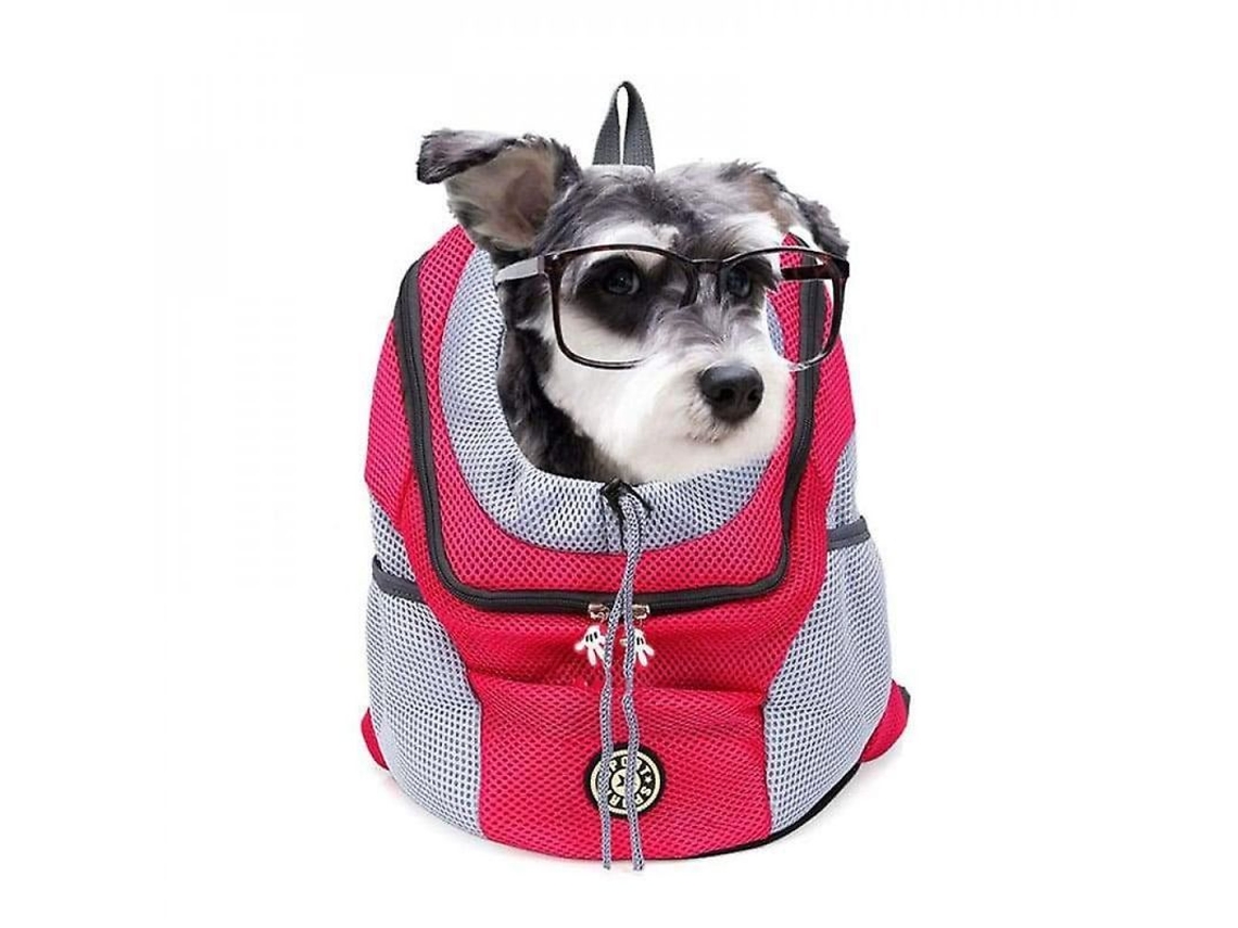 Mochila Transportadora para Mascotas, Aireada, Bolsa de Viaje, Perros Pequeños, Ross Red 30x34x16cm S/MARCA