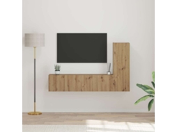 Vidaxl Conjunto de Móvel de Tv 3 Pcs Carvalho Artesanal