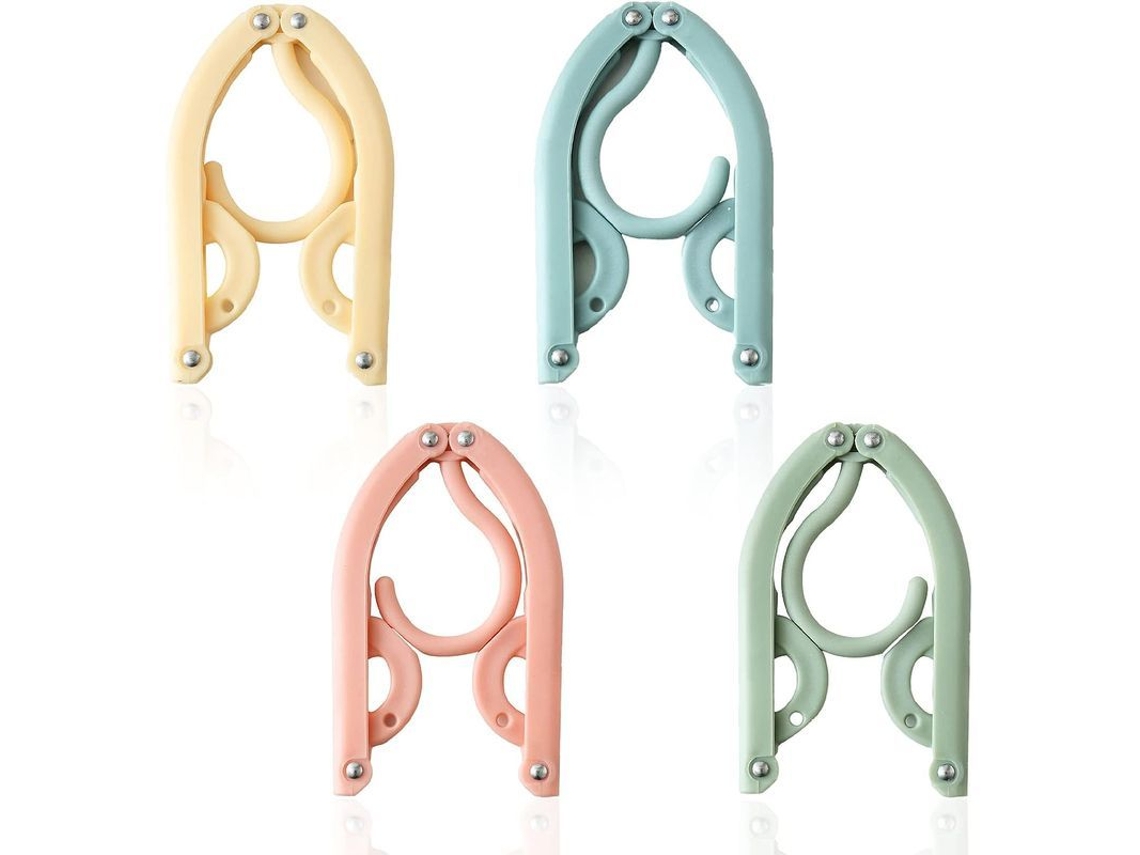 4 packs de cabides dobráveis de viagem, 4 cores, para casa, viagem, camping, outdoor | S/MARCA