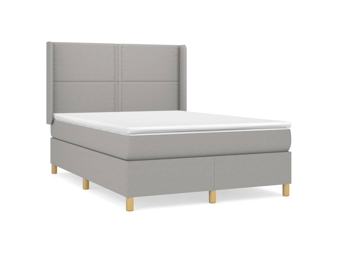 Box Spring Bed, Box Spring Beds Vidaxl Cinzeto Tecido (140 X 190 Cm)